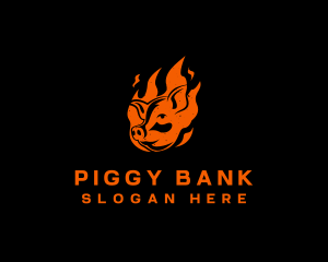 Flame Pig Barbecue logo design