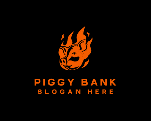 Pig - Flame Pig Barbecue logo design