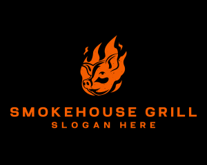 Barbecue - Flame Pig Barbecue logo design