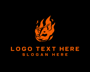 Barbecue - Flame Pig Barbecue logo design