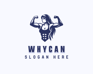 Bodybuilder - Strong Woman Gym logo design