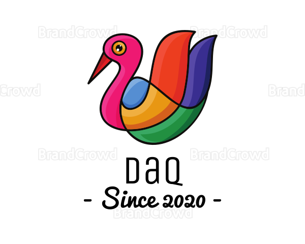 Colorful Swan Outline Logo