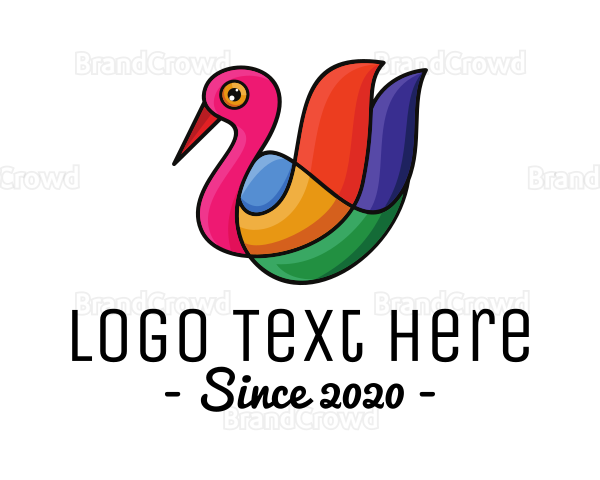 Colorful Swan Outline Logo