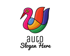 Colorful Swan Outline Logo