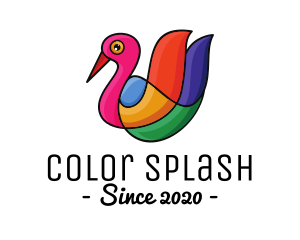 Colorful Swan Outline logo design