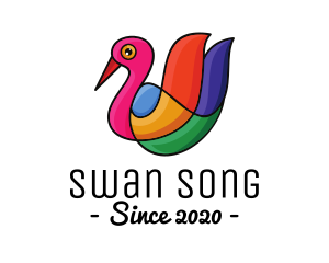 Colorful Swan Outline logo design