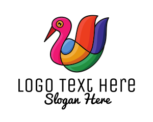 Colorful Swan Outline Logo