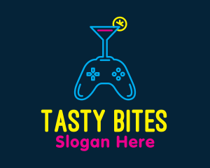 Neon Cocktail Game Console Logo