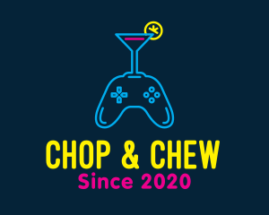 Multicolor - Neon Cocktail Game Console logo design