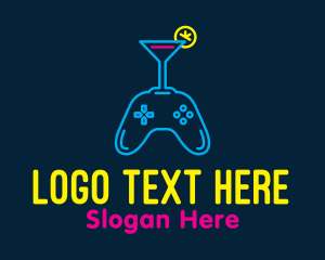 Neon Cocktail Game Console Logo