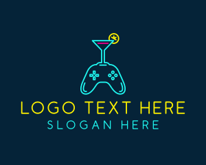 Neon Cocktail Game Console Logo