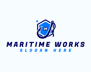 Fishing Hook Marine logo design