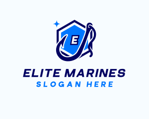 Fishing Hook Marine logo design