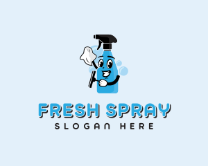 Janitorial Clean Spray Bottle logo design