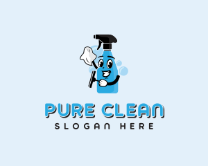 Janitorial Clean Spray Bottle logo design