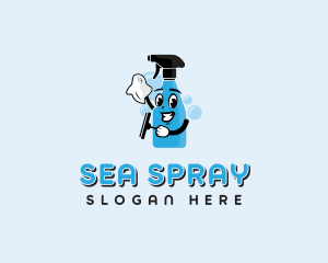 Janitorial Clean Spray Bottle logo design