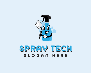 Janitorial Clean Spray Bottle logo design