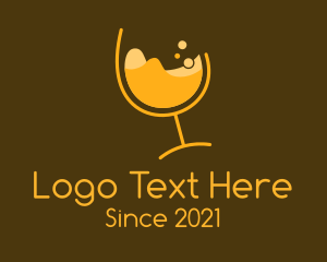 Mocktail - Yellow Cocktail Glass logo design