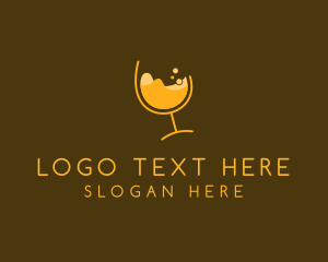 Glass - Yellow Cocktail Glass logo design