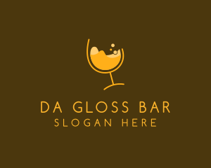 Yellow Cocktail Glass logo design