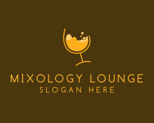 Cocktail - Yellow Cocktail Glass logo design