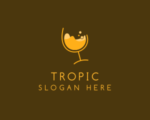 Yellow Cocktail Glass logo design