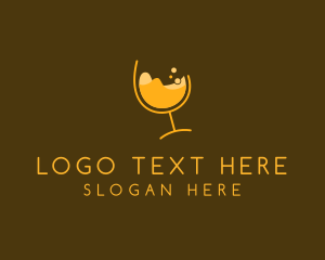 Cocktail - Yellow Cocktail Glass logo design