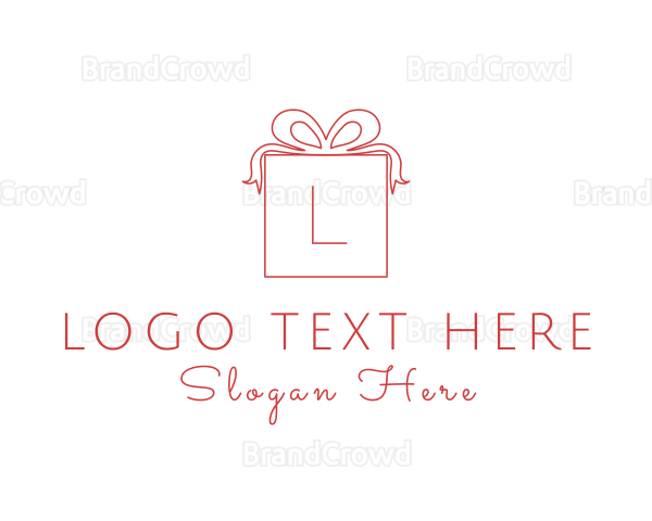 Ribbon Birthday Gift Box Logo