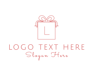Gift Shop - Ribbon Birthday Gift Box logo design