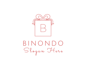 Ribbon Birthday Gift Box Logo