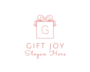 Ribbon Birthday Gift Box logo design