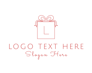 Ribbon Birthday Gift Box Logo