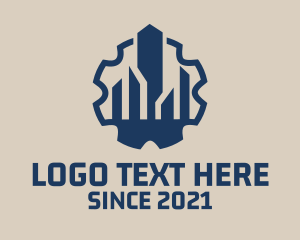 Cog - Industrial City Tower logo design