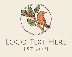 Zoology - Wild Bird Berry Branch logo design