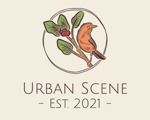 Scene - Wild Bird Berry Branch logo design