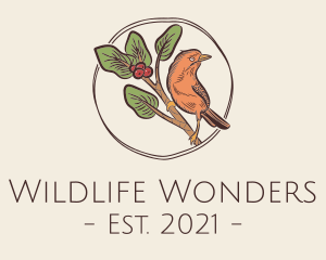 Zoology - Wild Bird Berry Branch logo design
