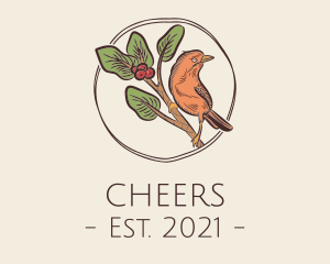 Aviary - Wild Bird Berry Branch logo design