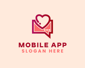 Telemarketing - Heart Message Chat logo design