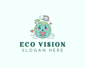 Eco Earth Globe logo design