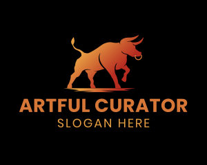 Gradient Wild Bull logo design