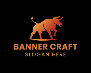 Gradient Wild Bull logo design