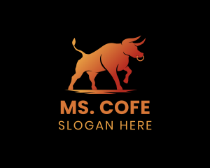 Gradient Wild Bull logo design