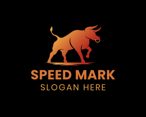 Gradient Wild Bull logo design