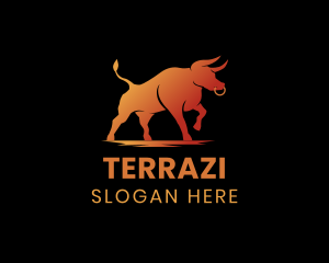 Gradient Wild Bull logo design