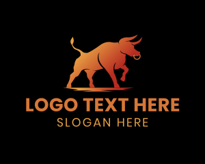 Steakhouse - Gradient Wild Bull logo design