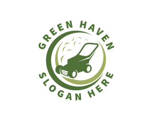 Yard Grass Lawn Mower logo design