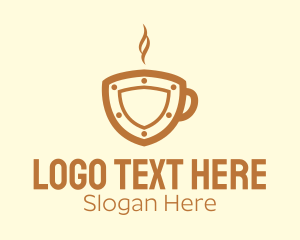 Secure - Hot Coffee Shield logo design