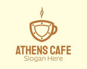 Hot Coffee Shield logo design