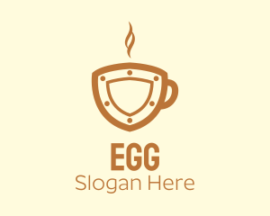 Coffee Cup - Hot Coffee Shield logo design