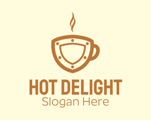 Hot Coffee Shield logo design